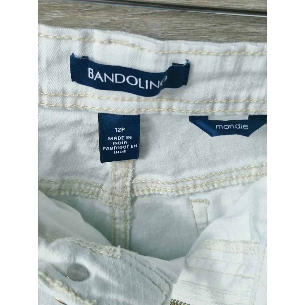Bandolino Mandie Shorts Women 12P White Excellent Lace Up Denim
